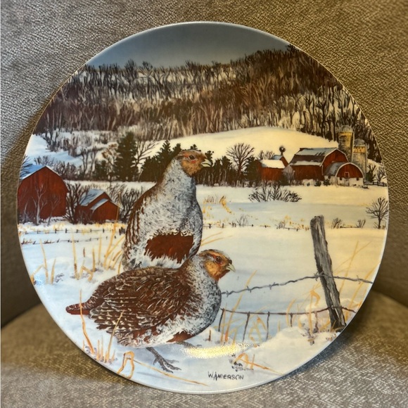 The Gray Partridge By Artist Wayne Anderson - Vintage 1987 Collectible Plate - Picture 1 of 4
